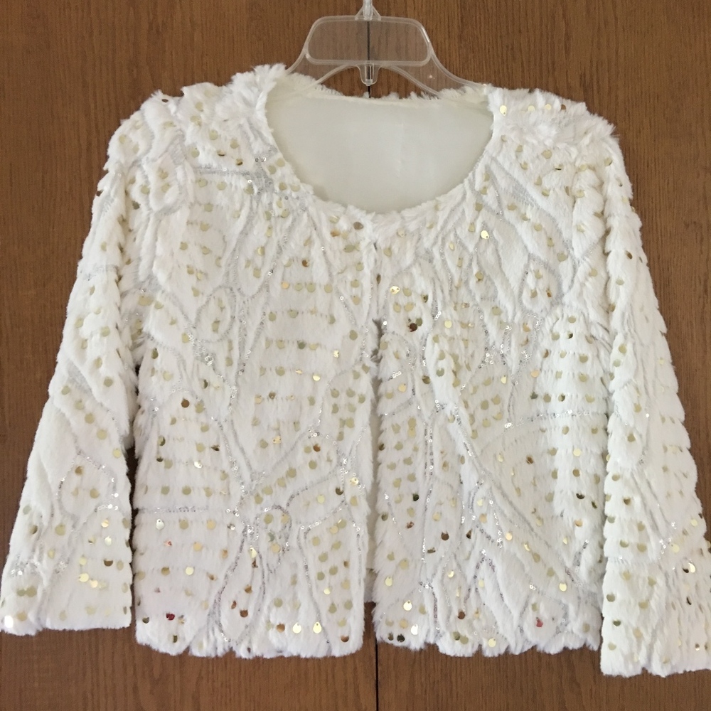 Lauren Conrad Sequenced Faux Fur Evening Jacket